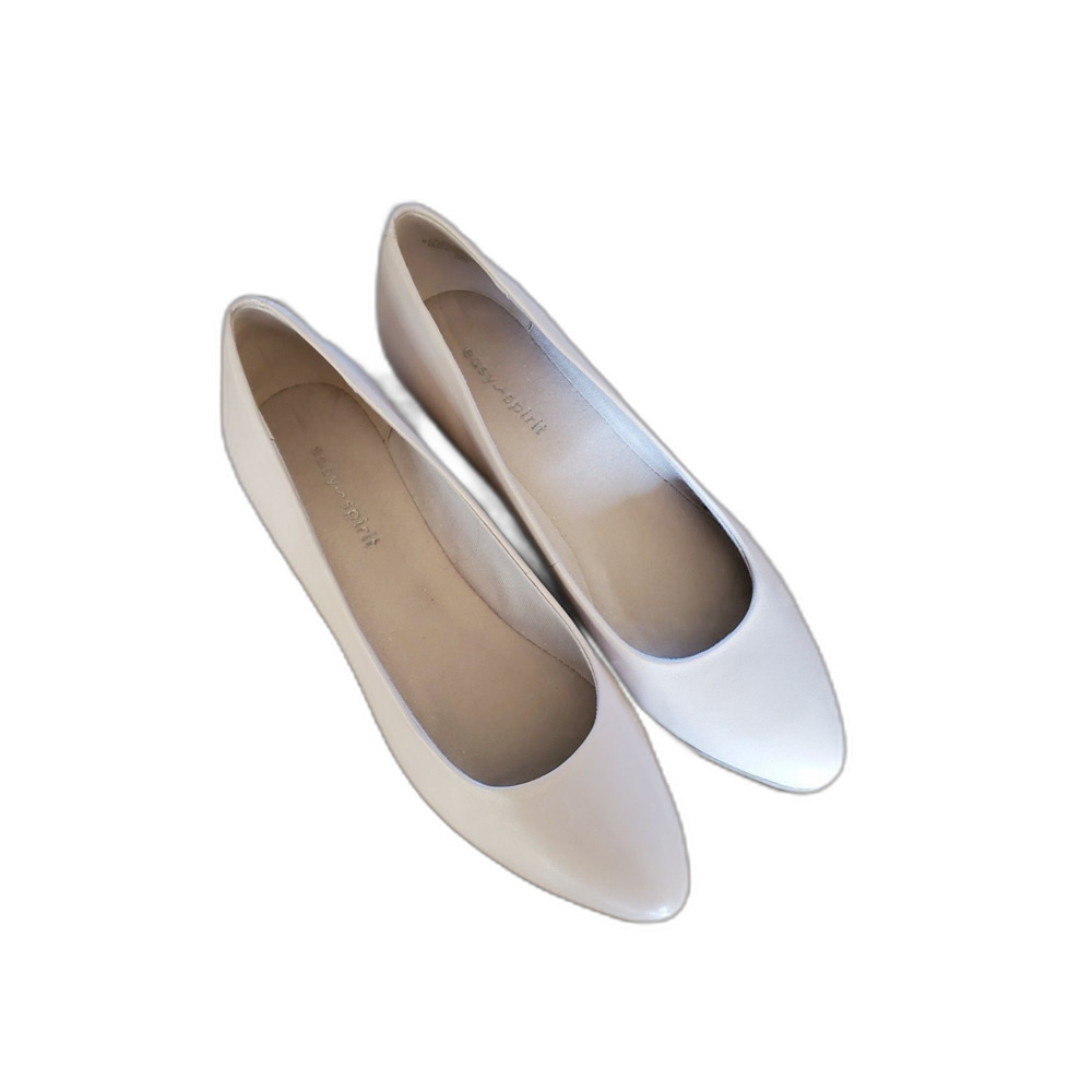 Easy Spirit Pointed Mini Wedge Pumps Nude Comfort Career Office 5.5 EUC